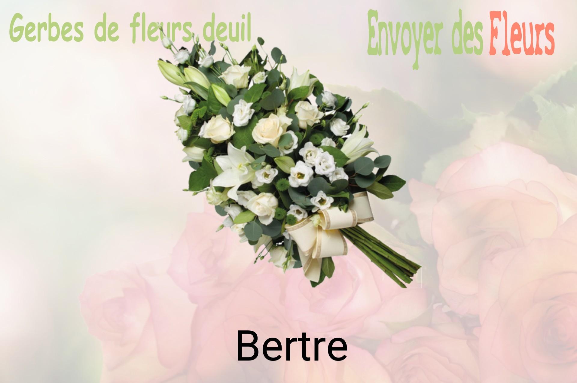 Gerbe de fleurs de deuil livrée à Bertre